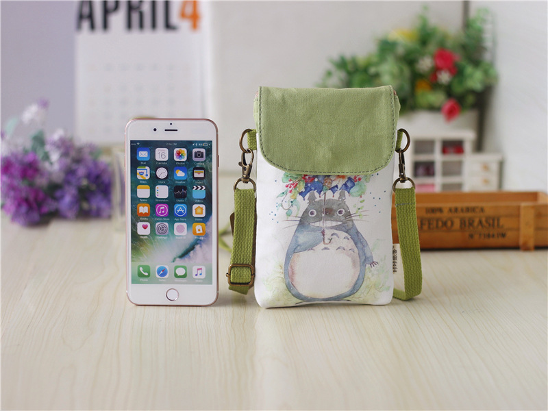 Mùa xuân và mùa hè màu nóng tươi túi nữ sơn canvas bộ lạc in vải còng tay chéo túi điện thoại di động - Túi điện thoại túi xách đeo chéo