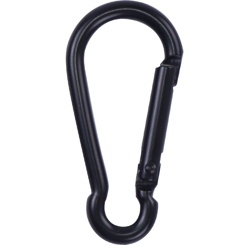 D-Shaped Gourd-Shaped All-Black Metal Carabiner Bluetooth Earphone Case Hook Mini Buckle Keychain Accessory Hanging Buckle