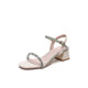 ລະດູຮ້ອນ 2024 ຮູບແບບເທວະດາແບບໃຫມ່ທີ່ກົງກັບ skirt ທີ່ນິຍົມ rhinestone sandals ສໍາລັບແມ່ຍິງ versatile ຫນາ heel ຂະຫນາດກາງ heel ສູງ heels