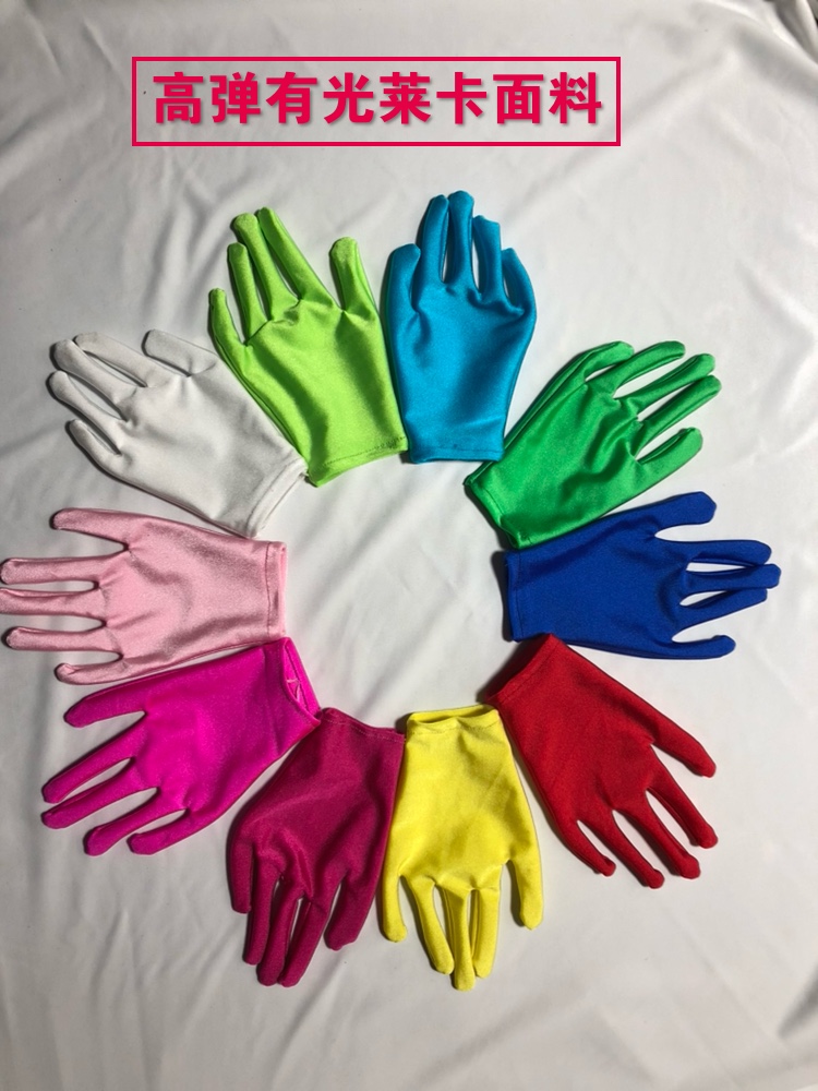 Children Colour gloves Early Childhood Performance White Gloves Kindergarten Performance Gloves Children Multicolored Etiquette Gloves-Taobao