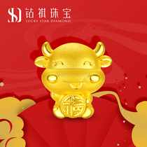 999 gold bracelet female red rope transfer beads Pure gold pricing Lucky Cow Zodiac Year of Life gift Small Golden Cow New style