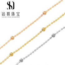 18K gold necklace female gold AU750 gold gold choker ancient method small gold beads Bean Bean gold ball chain collar New