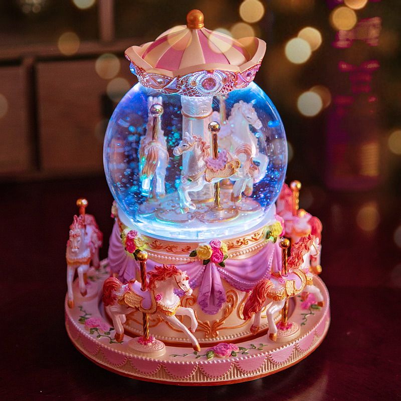 Carousel music box music box music box crystal ball birthday gift girls send girlfriend girl student sky city
