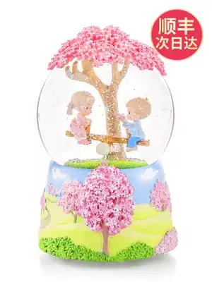 Couples Crystal Ball Music Box Music Box Rotating Snowflake Creative Birthday Gift Girl Send Girl Girlfriend Girlfriend