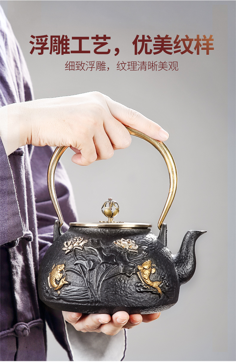 Iron pot of cast Iron tea kettle Japanese tea pot boiling tea ware household electric TaoLu bottle tea kettle