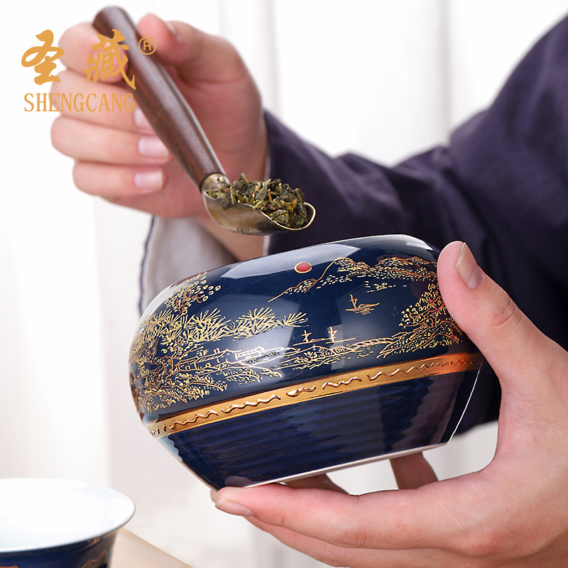 Pu 'er tea as cans ceramic seal as cans, household deposit moistureproof POTS and POTS of tea tea box storehouse