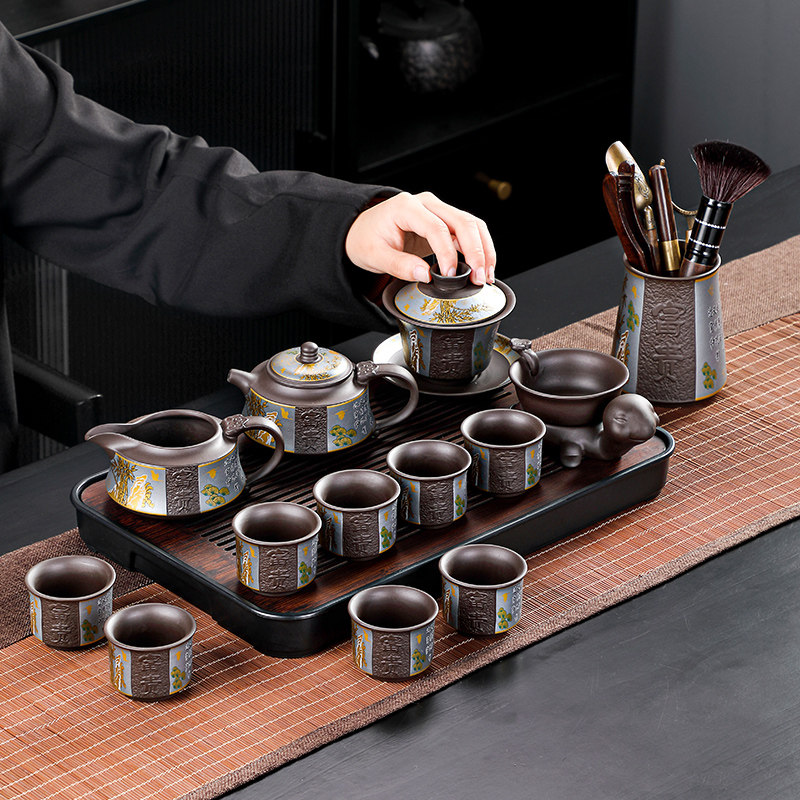 中式新款紫砂功夫茶具套装，高档轻奢的品茗之选？-整套茶具-淘宝好物网