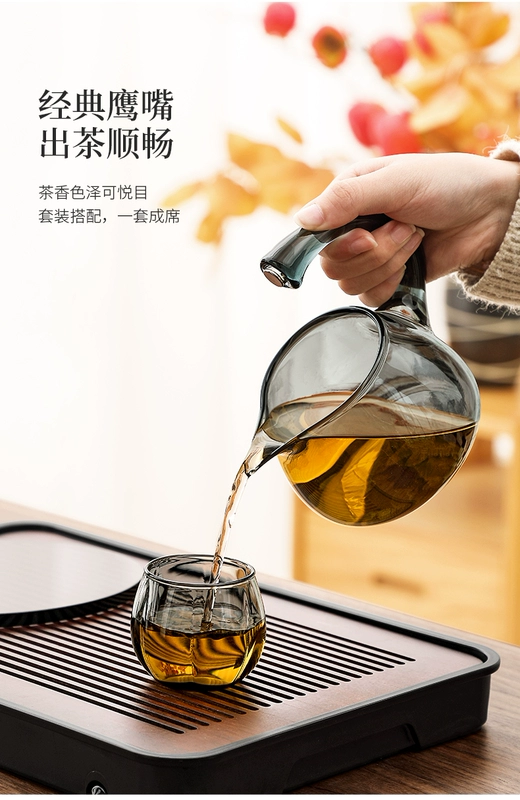 Bộ trà tự động bằng thủy tinh, ấm trà từ tính gia dụng mới, hiện vật pha trà kung fu lười, nhẹ sang trọng và cao cấp