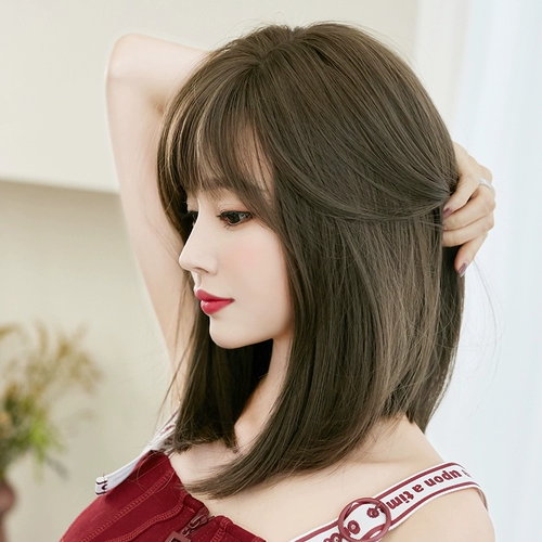 Парик, прямые волосы, популярно в интернете, длина миди, придает объем