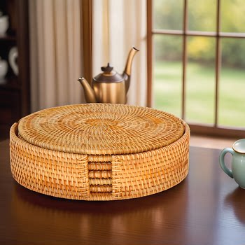 Vietnamese coaster insulation pad anti-scalding dish plant rattan weaving