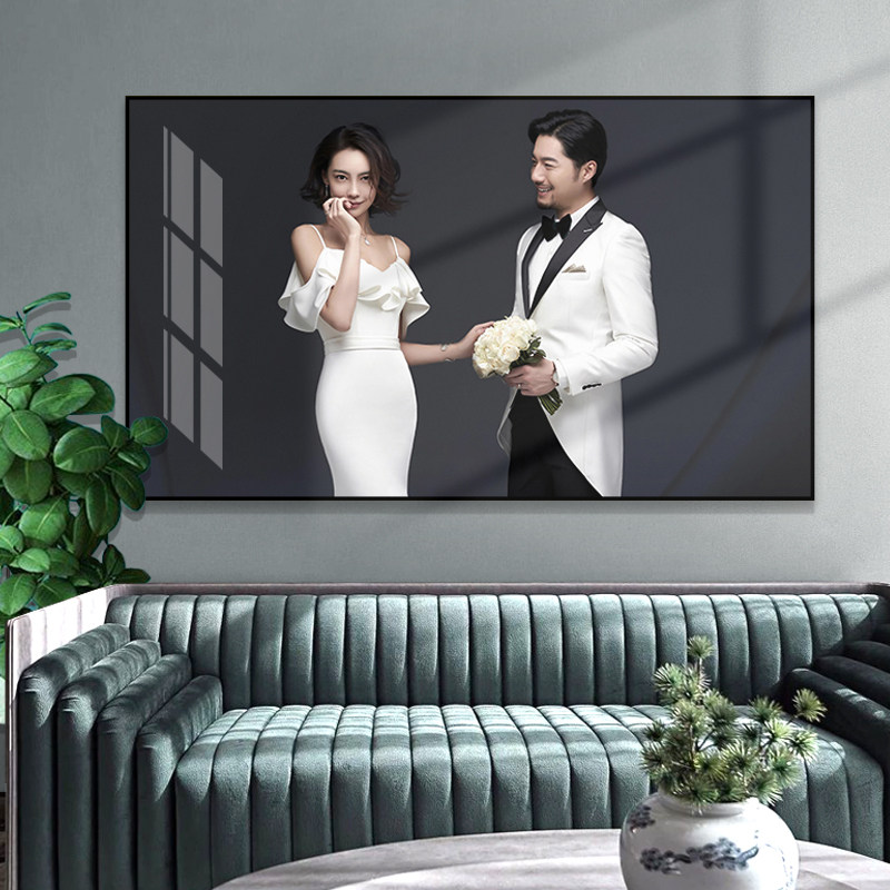 Wedding photo frame enlarged wall wedding photo making large size crystal family blueprint frame bedroom customization