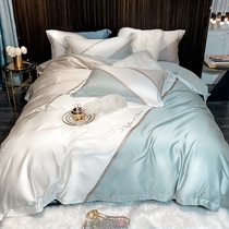 High - grade light luxury summer 80 pieces of color - piece Ice - wire four - piece sleeping linen suites are suited for suite