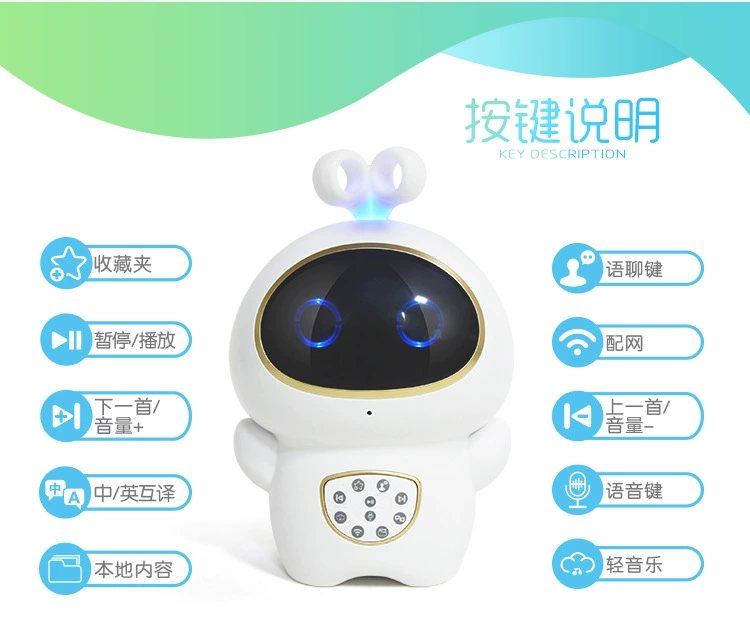 Máy giáo dục sớm cho trẻ em công nghệ cao máy thông minh robot đối thoại bằng giọng nói đa chức năng đi kèm với máy học nam và nữ robot thông minh âm nhạc