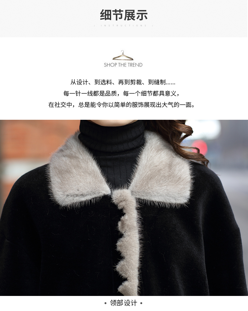 憨厚 皇 2018 mùa thu và mùa đông mới Haining lông cừu cắt áo khoác nữ dài rái cá lông cổ áo coat 77 áo lông thỏ cao cấp