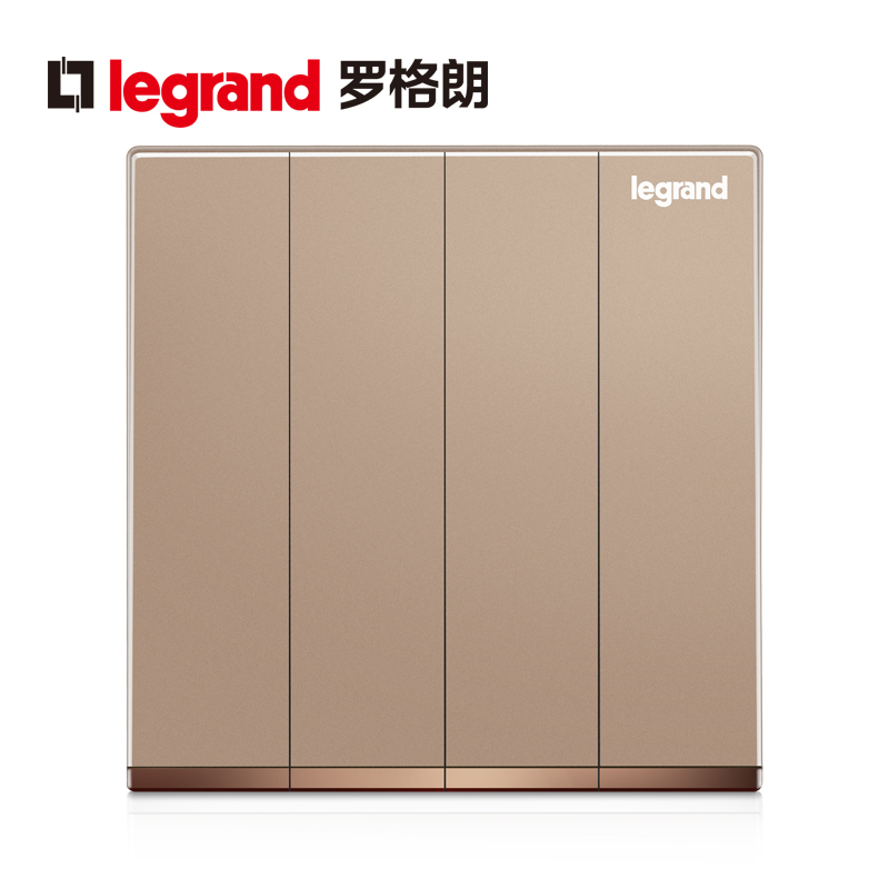 Roger Langttcl switch socket 4 open double cut switch 86 type four with led switch comfort rose gold