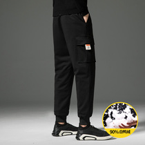 (Off-season promotion) Down pants mens outer wear winter white duck down outdoor windproof thickened down pants mens fashion