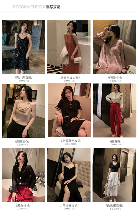 大 汐 Váy satin 2019 mới hè Pháp dài phần bên trong váy quây phía dưới váy nữ - Sản phẩm HOT