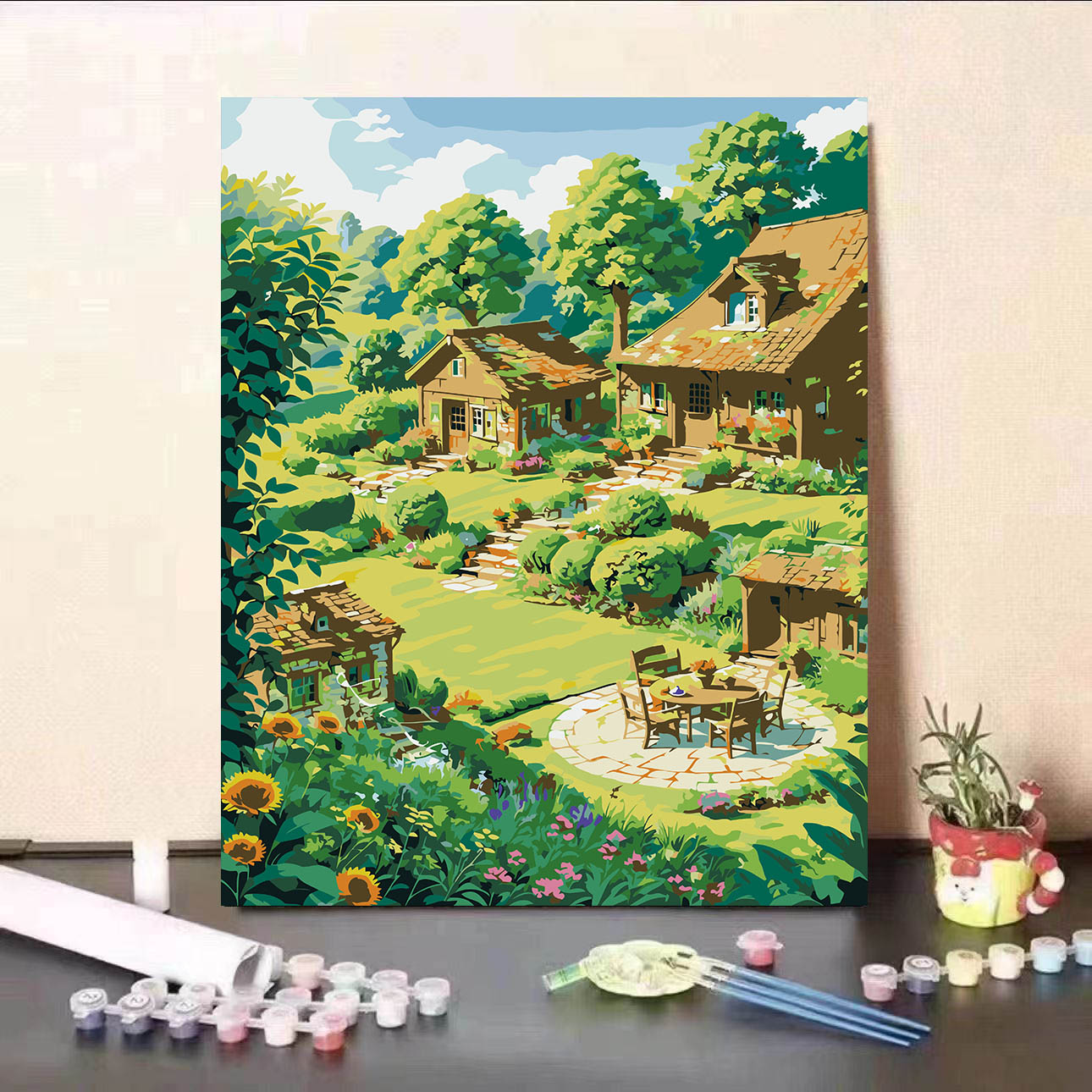 小馬歌の同スタイル宮崎駿デジタル油絵DIY癒しシリーズ減圧油絵大人の絵画着色手作り