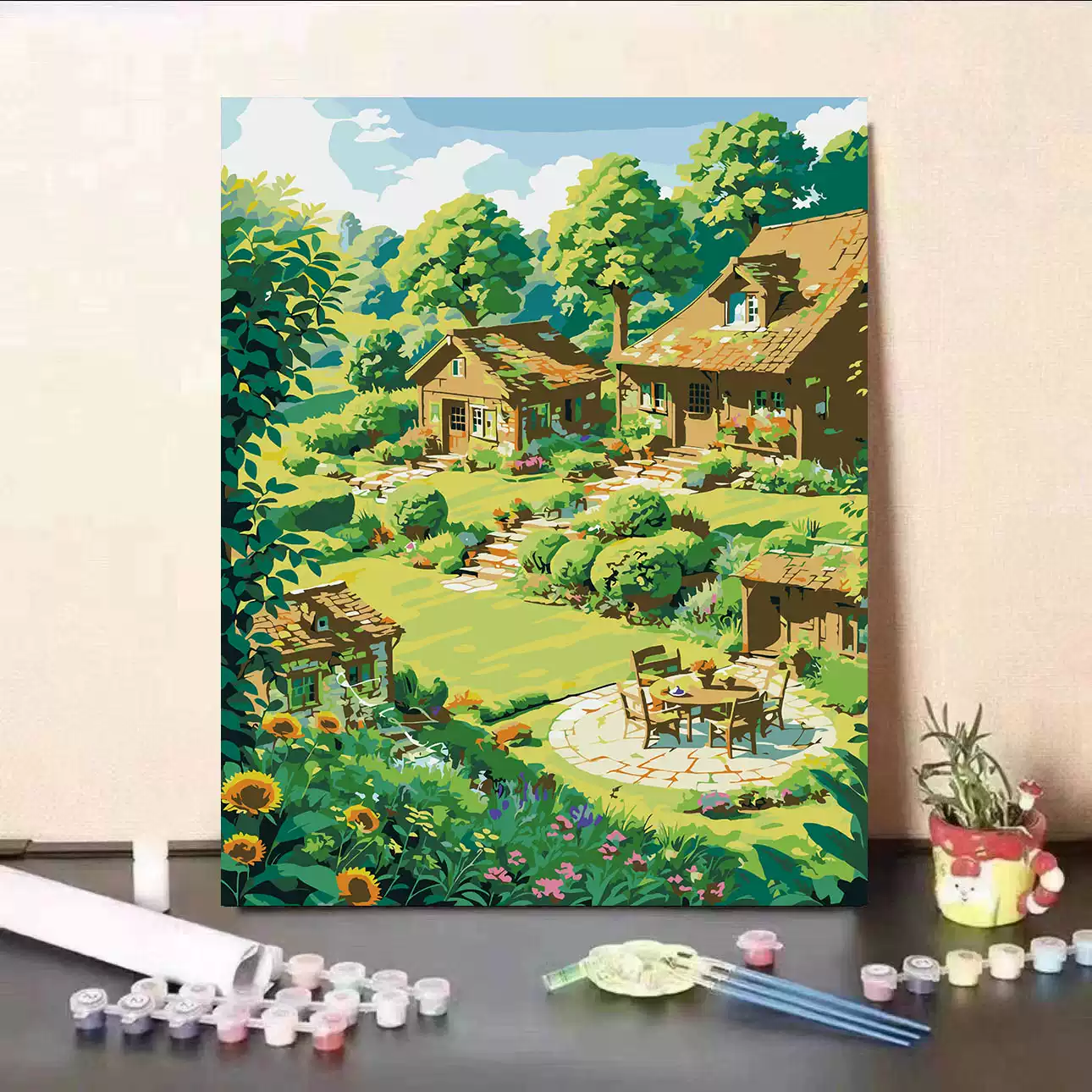 河盛好昭 『秋』 油彩画 F4 深秋森林景-黄泰华画家网