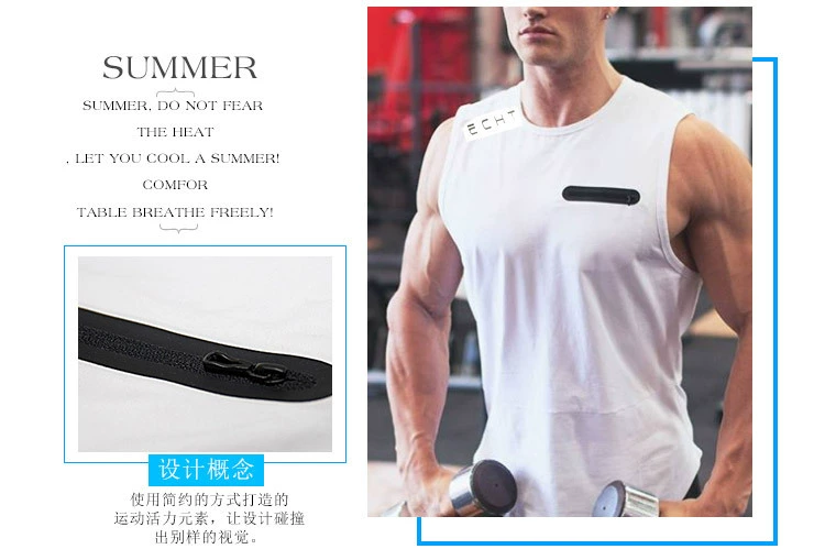 Mùa hè mới nam nhanh khô chạy thể dục thể thao giải trí cotton cổ tròn áo bóng rổ - Áo vest cotton áo lông cừu