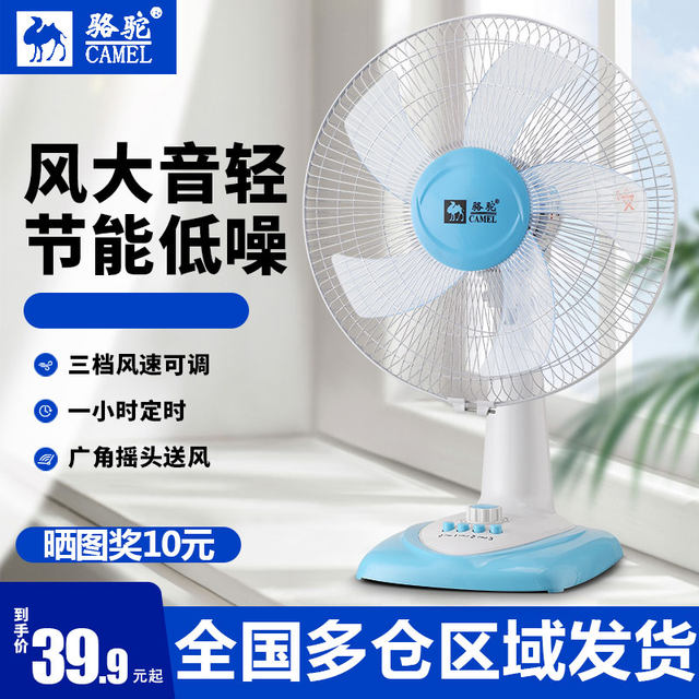 Camel electric fan hair dryer table fan placed on the table