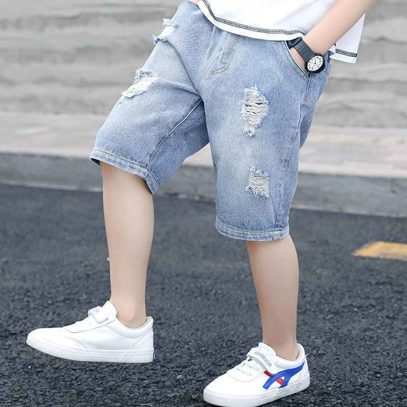 Boys' Summer Thin Shorts 2026 New Fashion Boys' Denim Mid-Length Pants Children's Casual Summer Jeans Trendy Boys' Summer Thin Shorts 2026 New Fashion Boys' Denim Mid-Length Pants Children's Casual Summer Jeans Trendy