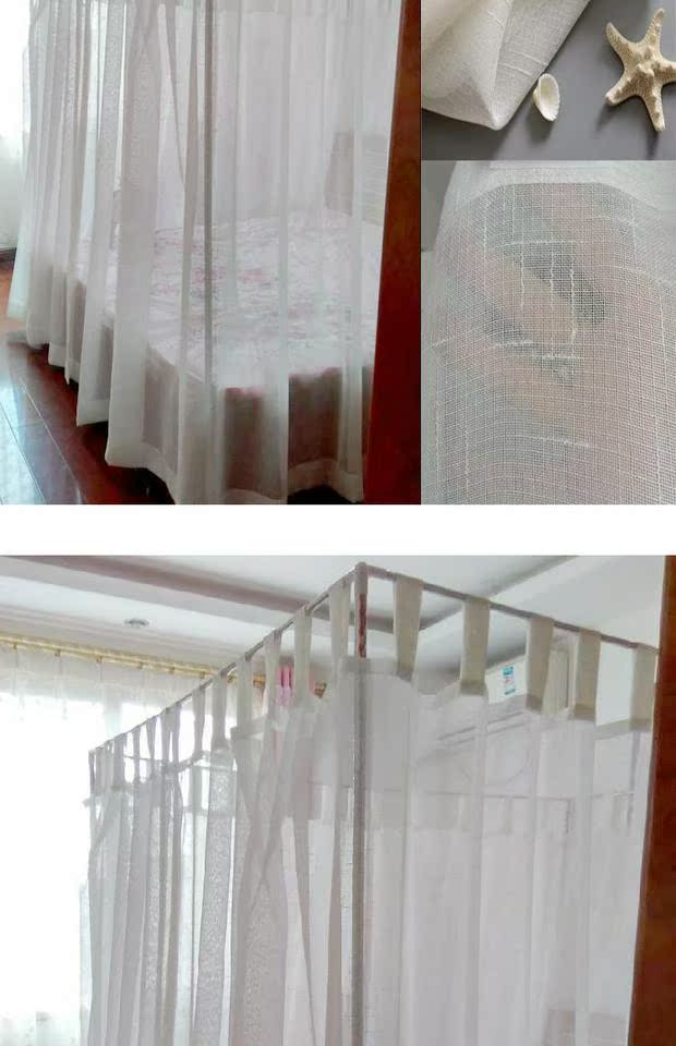 phong cách châu Á gỗ Mỹ bốn cột dây đai giường tán Velcro Đông Nam Trung Quốc giường trắng mã hóa lanh vỏ chéo - Bed Skirts & Valances rèm ký túc xá
