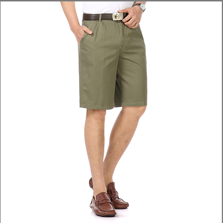 Quần soóc trung niên và cotton cũ Quần short nam mid eo thẳng rộng quần short cỡ lớn Cũ 5 phút phù hợp với quần quần tây nam đẹp