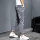 jeans Ripped ສໍາລັບຜູ້ຊາຍ 2023 summer trendy Korean style trendy brand straight loose slim fit small feet casual pants