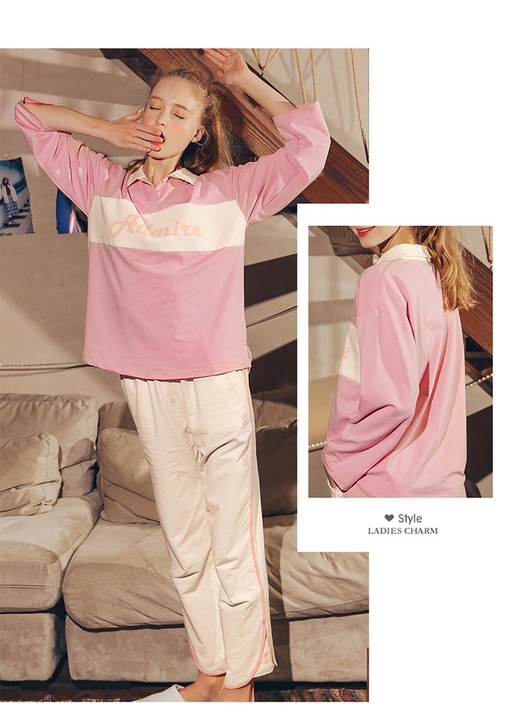 Fen Teng mới đôi đồ ngủ mùa thu cotton nam dài tay và phụ nữ hai mảnh có thể mặc bên ngoài trường đại học phù hợp với dịch vụ nhà gió đồ ngủ khủng long
