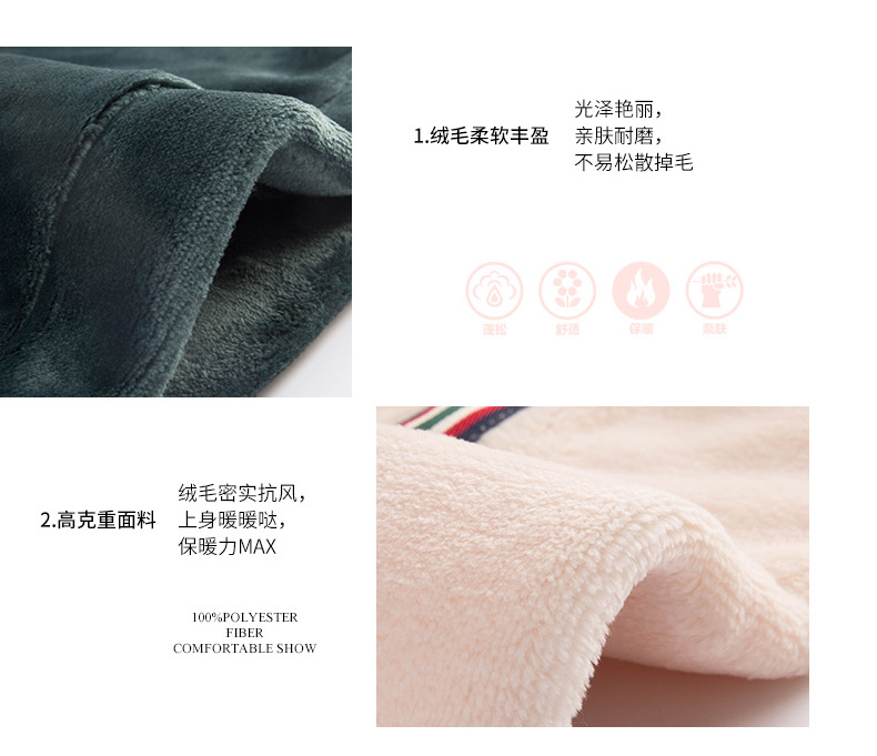 芬腾 情侣款 珊瑚绒家居服套装 图8