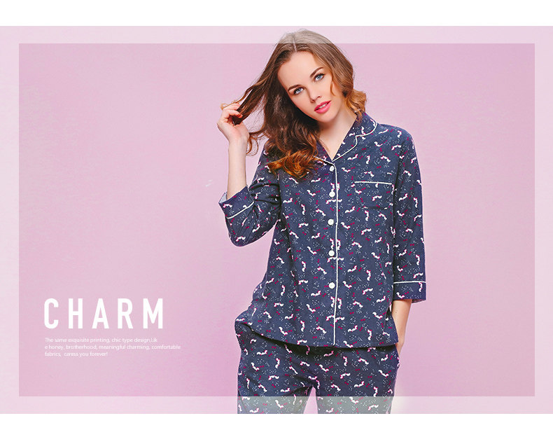Pyjama pour femme en Coton à manches - Ref 2991670 Image 21