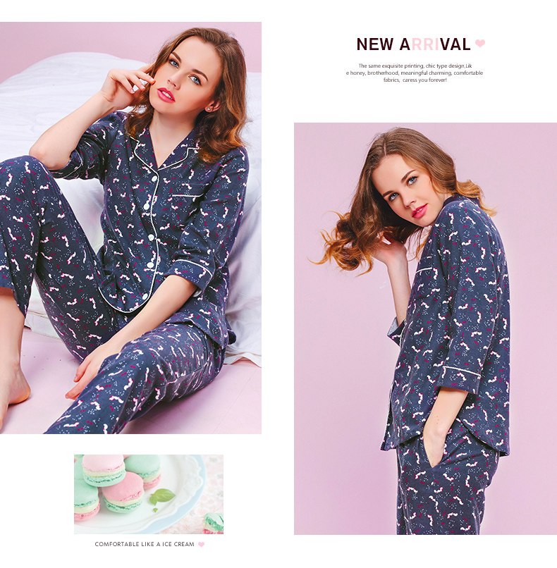 Pyjama pour femme en Coton à manches - Ref 2991670 Image 23