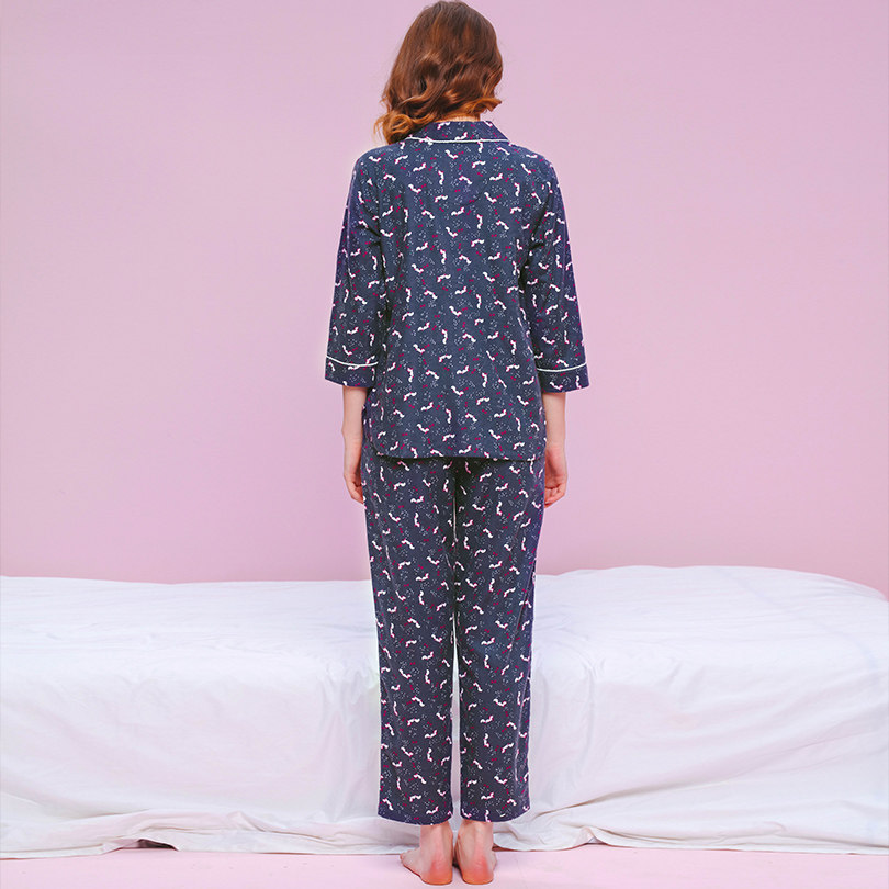 Pyjama pour femme en Coton à manches - Ref 2991670 Image 3