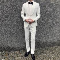 West suit suit mens Inn Wind white groom wedding gown suit Youth host suit suit fix