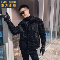 Winter new mens casual Padded cashmere jacket Korean version of slim mens cotton jacket short jacket warm hair stylist tide