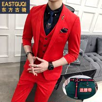 Summer new seven-quarter sleeve suit suit men three sets British fashion college suit jacket slim suit