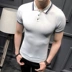 Áo thun nam mùa hè 2018 mới Áo thun dệt kim mỏng Hàn Quốc Áo sơ mi POLO nam ngắn tay áo thun nam có cổ lacoste Polo