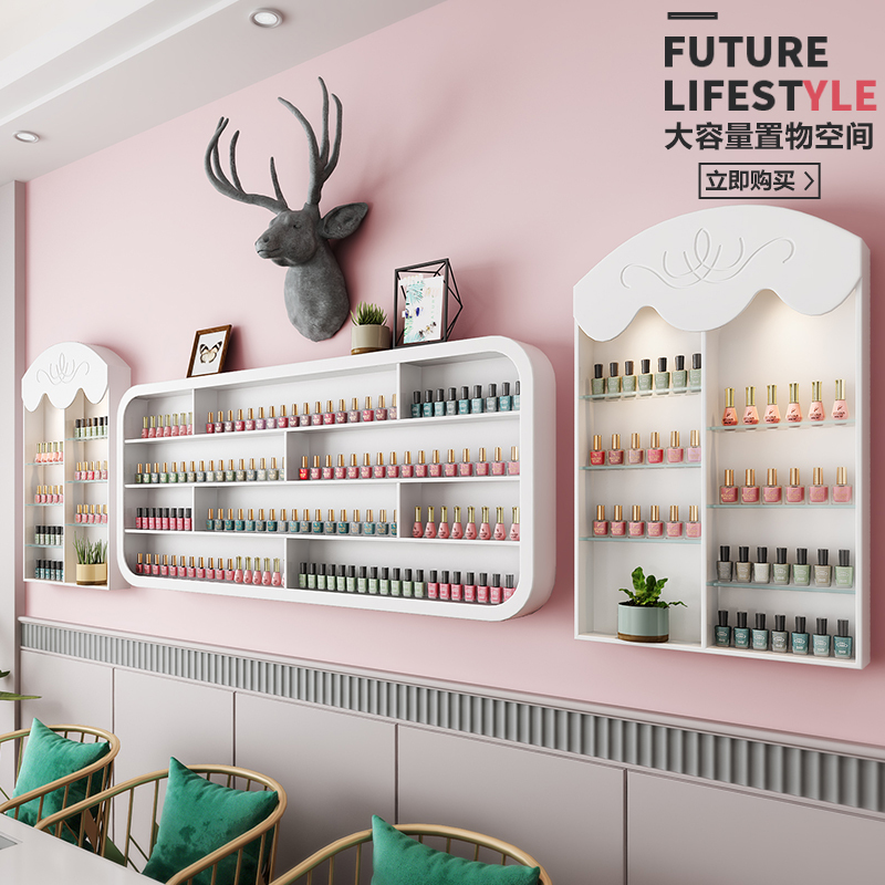 Nail Salon Display Rack Nail Polish Rack Wall-Mounted Shelf Trendy Nail Polish Gel Display Rack Storage Rack