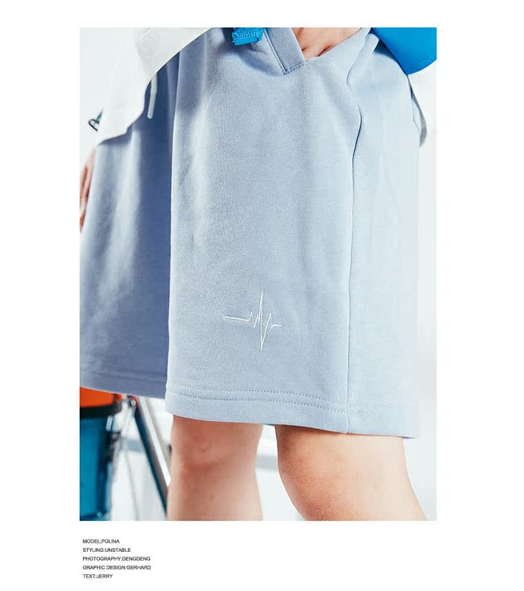 UNSTABLE 2018SS Tide thương hiệu in quần short thêu tinh khiết màu đôi nam nữ hoang dã năm quần quần áo nam hàng hiệu