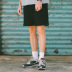 PSO Thương hiệu 18SS SWEATSHORTS Quần short dây rút đơn giản màu đơn quần âu nam Quần short