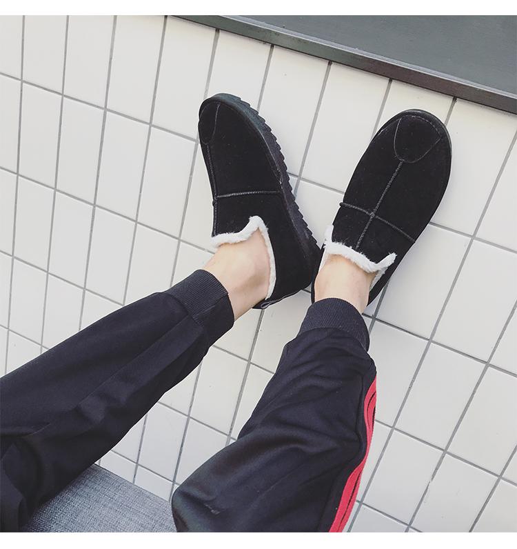 Giày tuyết mùa đông ấm áp cho nam và nữ lông một chân mắt cá chân mẫu đôi giày bánh mì giày cotton nam giày thủy triều chelsea boot nam giá rẻ