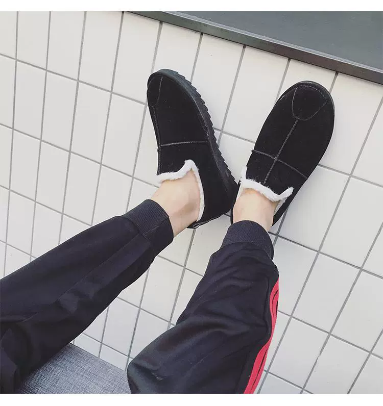 Giày tuyết mùa đông ấm áp cho nam và nữ lông một chân mắt cá chân mẫu đôi giày bánh mì giày cotton nam giày thủy triều giầy boot nam