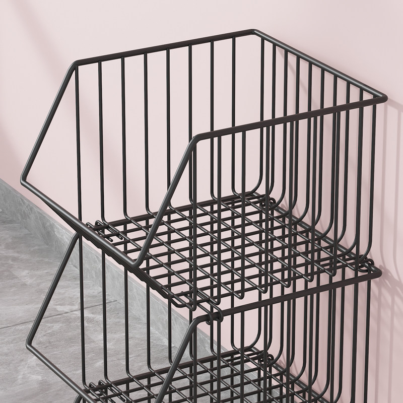 Kitchen shelves landing multi-layer household mobile cart vegetable basket toys to collect storage snack shelves