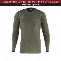 Brand new authentic German army field round neck knitted wool sweater autumn and winter fashion (military green)