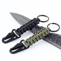 Outdoor military fans tactical equipment nylon rope keychain buckle Hawkbill hook belt carabiner backpack adhesive hook