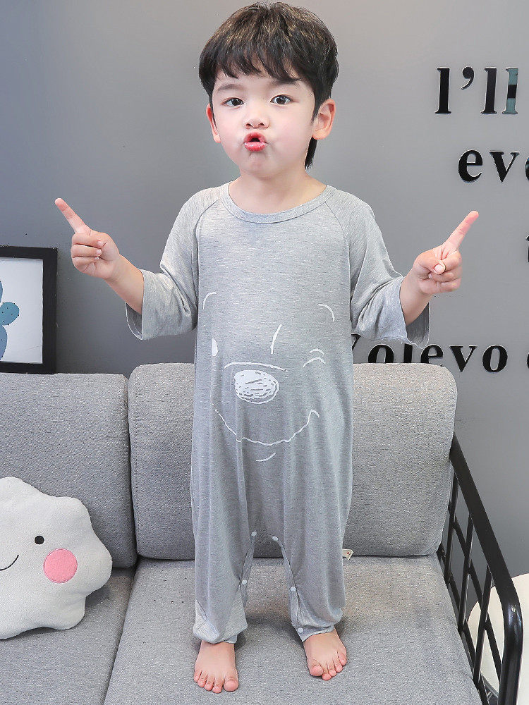 BOYS MODAL ONESIES SUMMER THIN 3 BABY CHILDRENS KICK-PROOF SLEEPING BAGS CHILDRENS 5 BOYS SUMMER AIR CONDITIONED SUITS