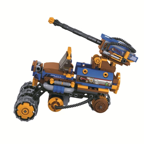 卫乐 Сборка строительного блока Детская головоломка, вставка The Sabre Toys Steam Era Series Steam Mustang War автомобиль 8039