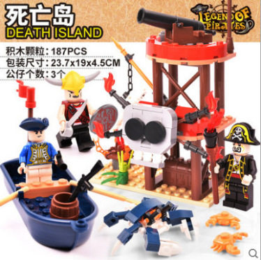 Goody compatible Lego collage building blocks Caribbean Sea Pirate boat Children model Puzzle Toy Death Island 9109