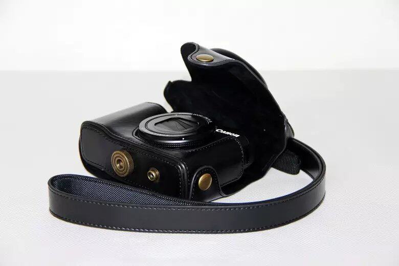 防水フォトカメラPUレザーバッグボディカバーケース CANON G10 G11 G12